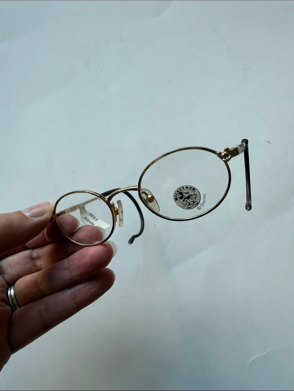 NWT Vintage Marchon Disney Mickey Round Gold Metal Wireframe Glasses